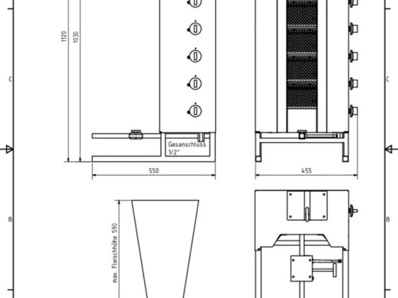 Billede 2 - Kebab & Shawarma grill til gas – 50 kg kød
