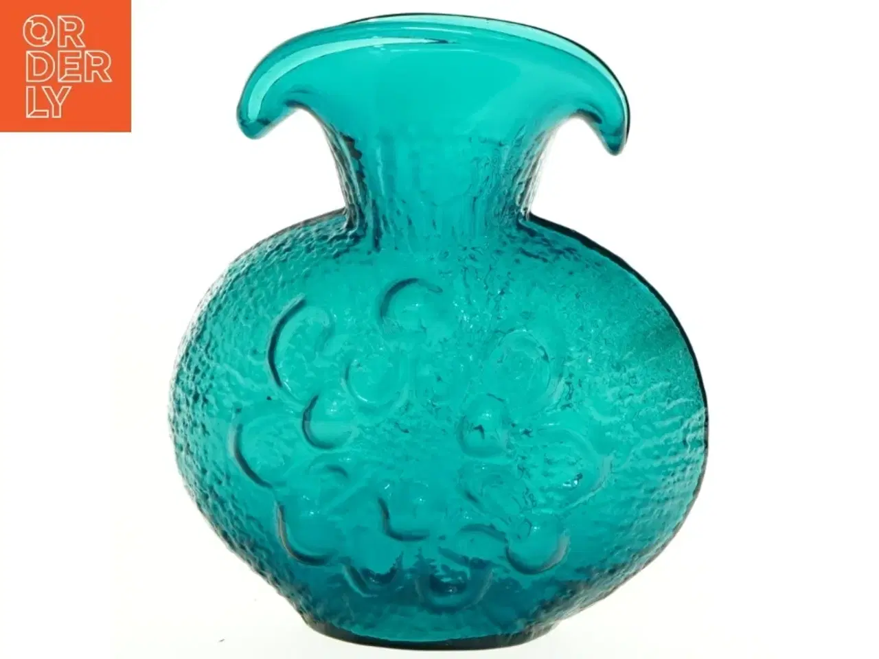 Billede 1 - Turkis glasvase (str. 22 x 18 cm)