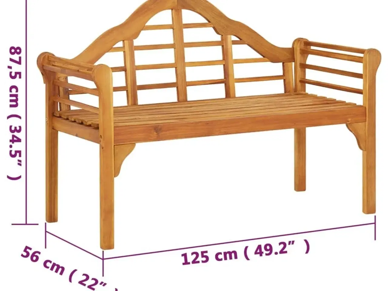 Billede 7 - Havebænk 125 cm massivt akacietræ