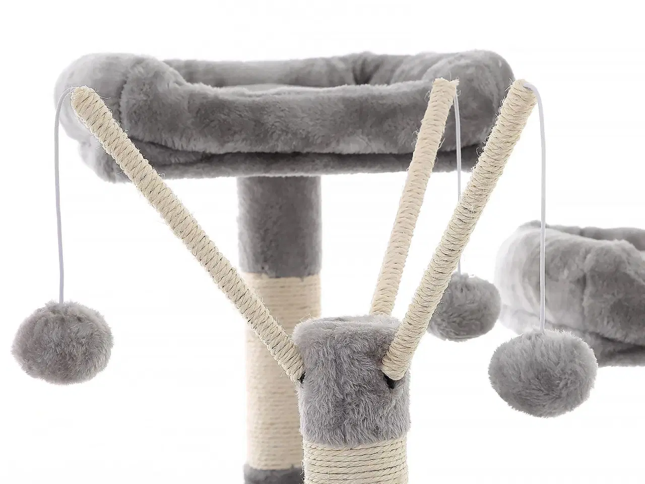 Billede 6 - Klatretræ til kat – FEANDREA, XXL kattetræ med hule, 164 cm, lysegrå