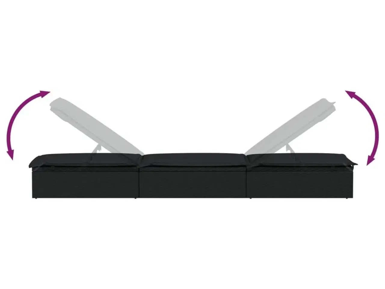 Billede 7 - Liggestol 1 stk. med bord polyrattan sort