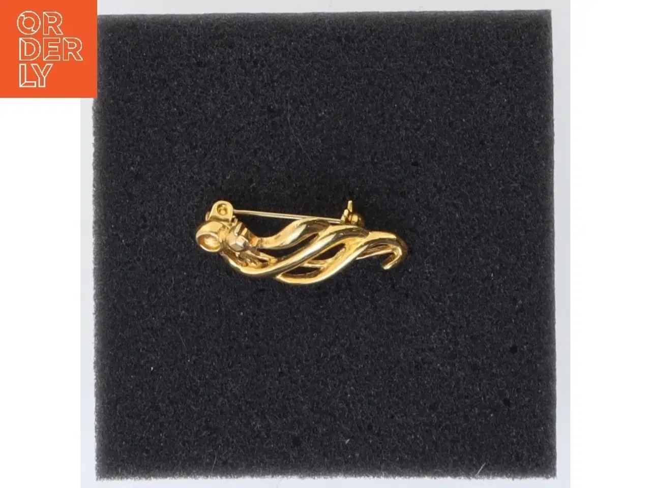 Billede 1 - Guldtonet broche (str. 3,5 cm)