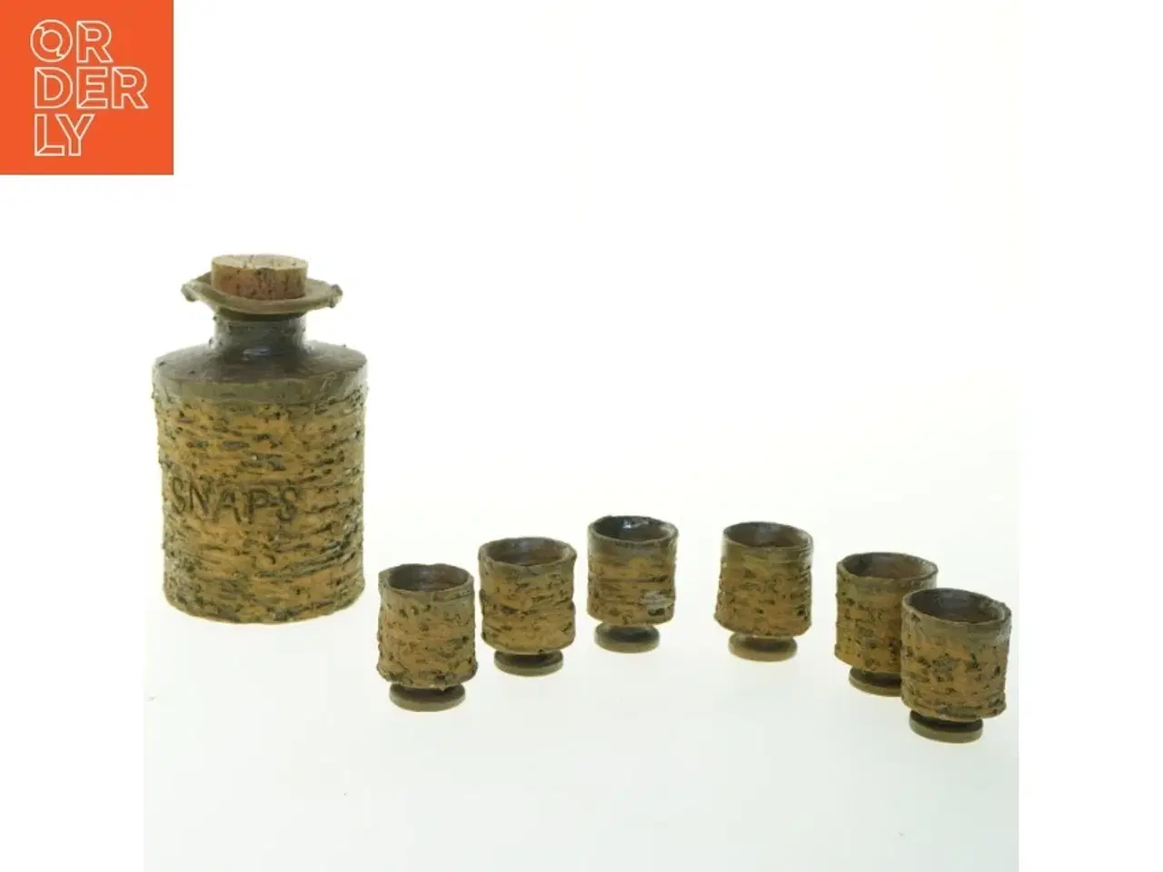 Billede 1 - Snapsflaske og kopper sæt (str. 16 cm)