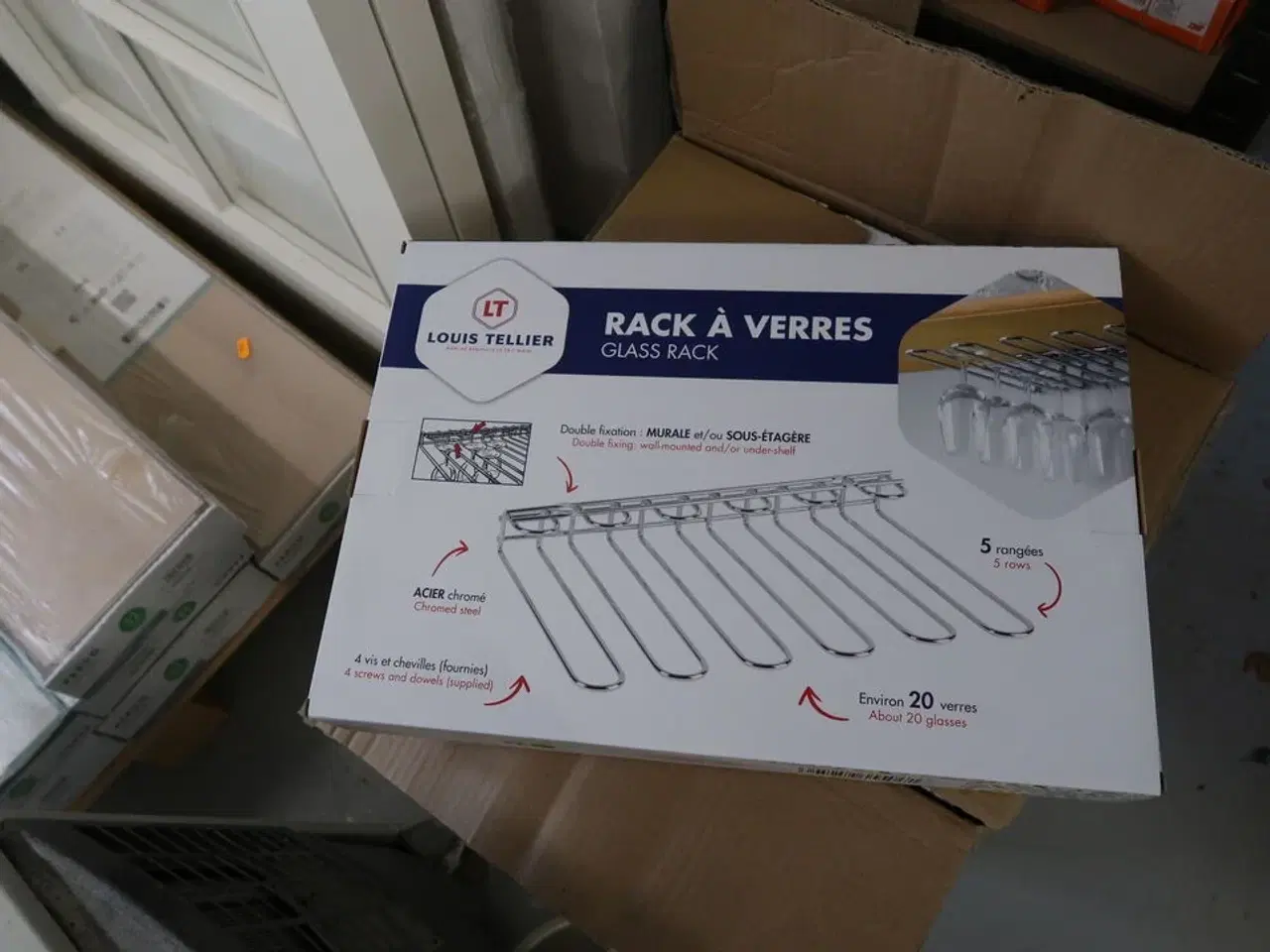 Billede 3 - Kasse med racks til glas