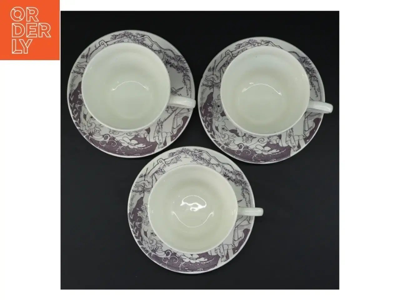 Billede 3 - Porcelænskopper og -tallerkener med dekoration fra Irma (str. Underkop 17,5 x 2 cm kop 15 x 11,5 x 7,5 cm)