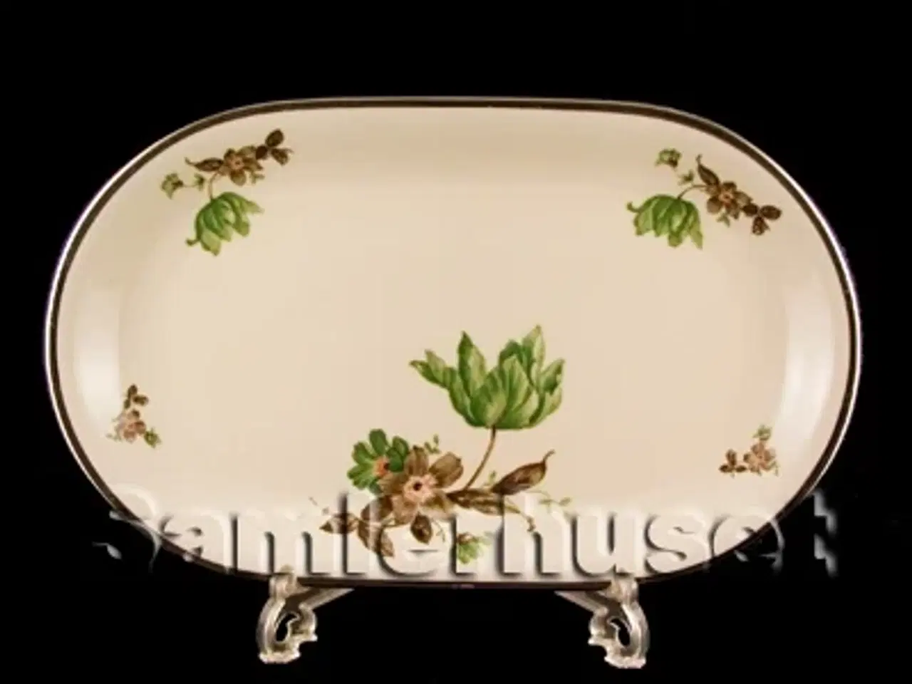 Billede 1 - Grøn Vallø Platin Stegefad 28x16½ cm.