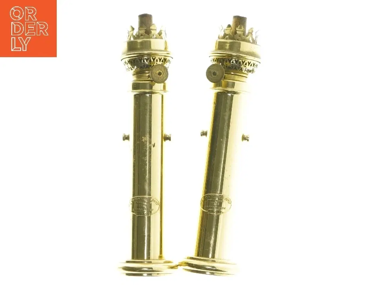 Billede 1 - Antikke messinglysestager (str. 2 stk 23,5 cm)fra Harmson