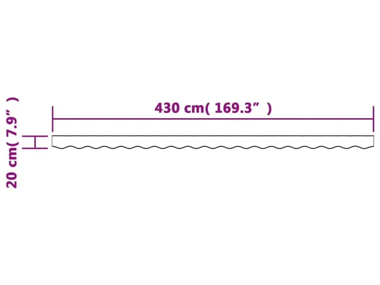 Billede 6 - Volant til markisedug 4,5 m stribet antracitgrå