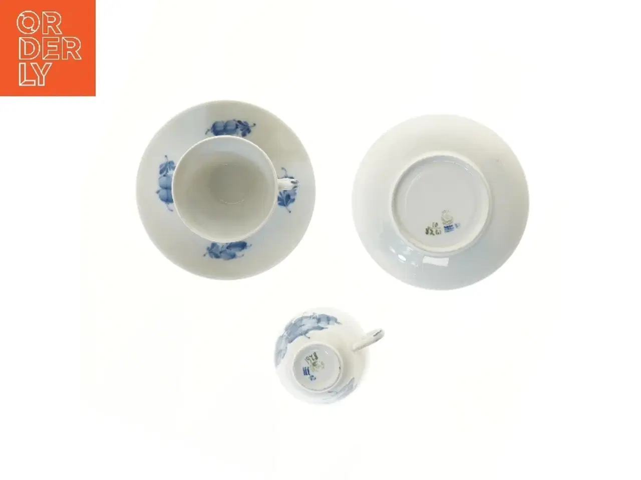 Billede 3 - 2 par kopper blå blomst fra Royal Copenhagen (str. Ø 8 & 14,5 cm)