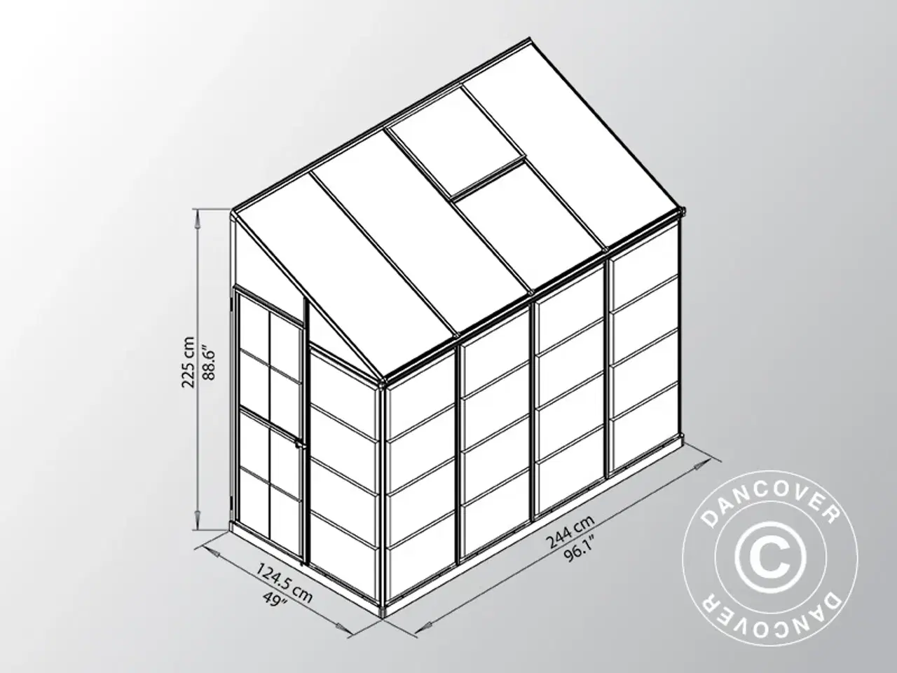 Billede 11 - Vægdrivhus polycarbonat, 3,05m², Palram/Canopia, 1