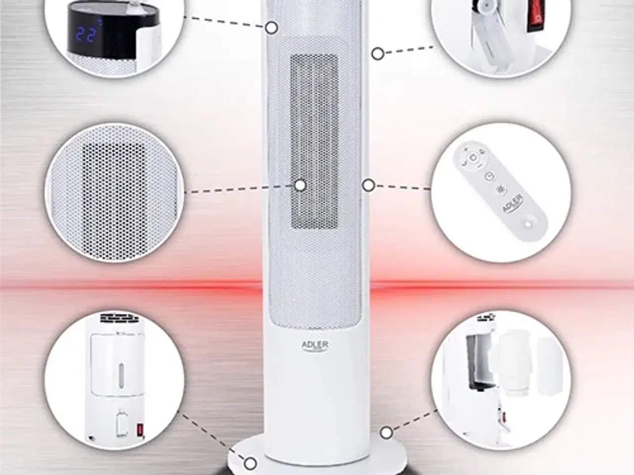 Billede 2 - Tårnventilator med LCD, Varmeblæser og Luftfugter 
