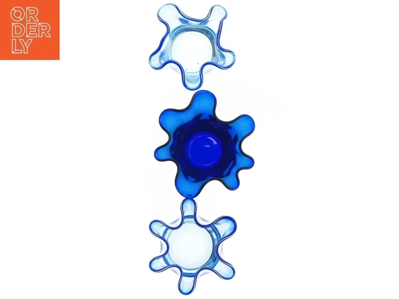 Billede 2 - Glas vaser/lysestager med bølget kant (str. 10-6 cm)