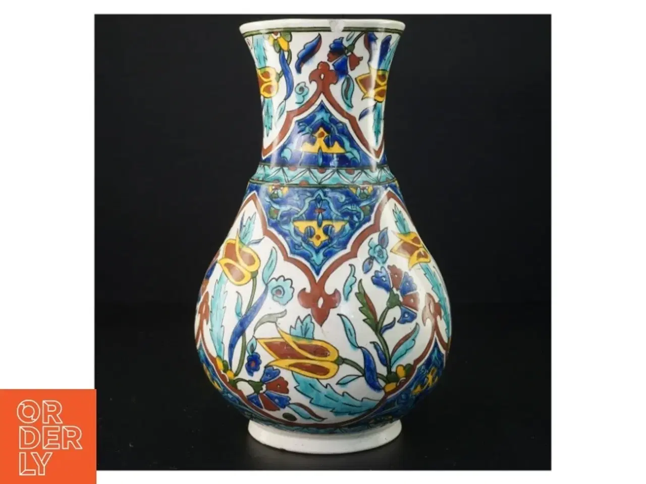 Billede 1 - Håndmalet keramikvase (str. 27 x 17 cm)