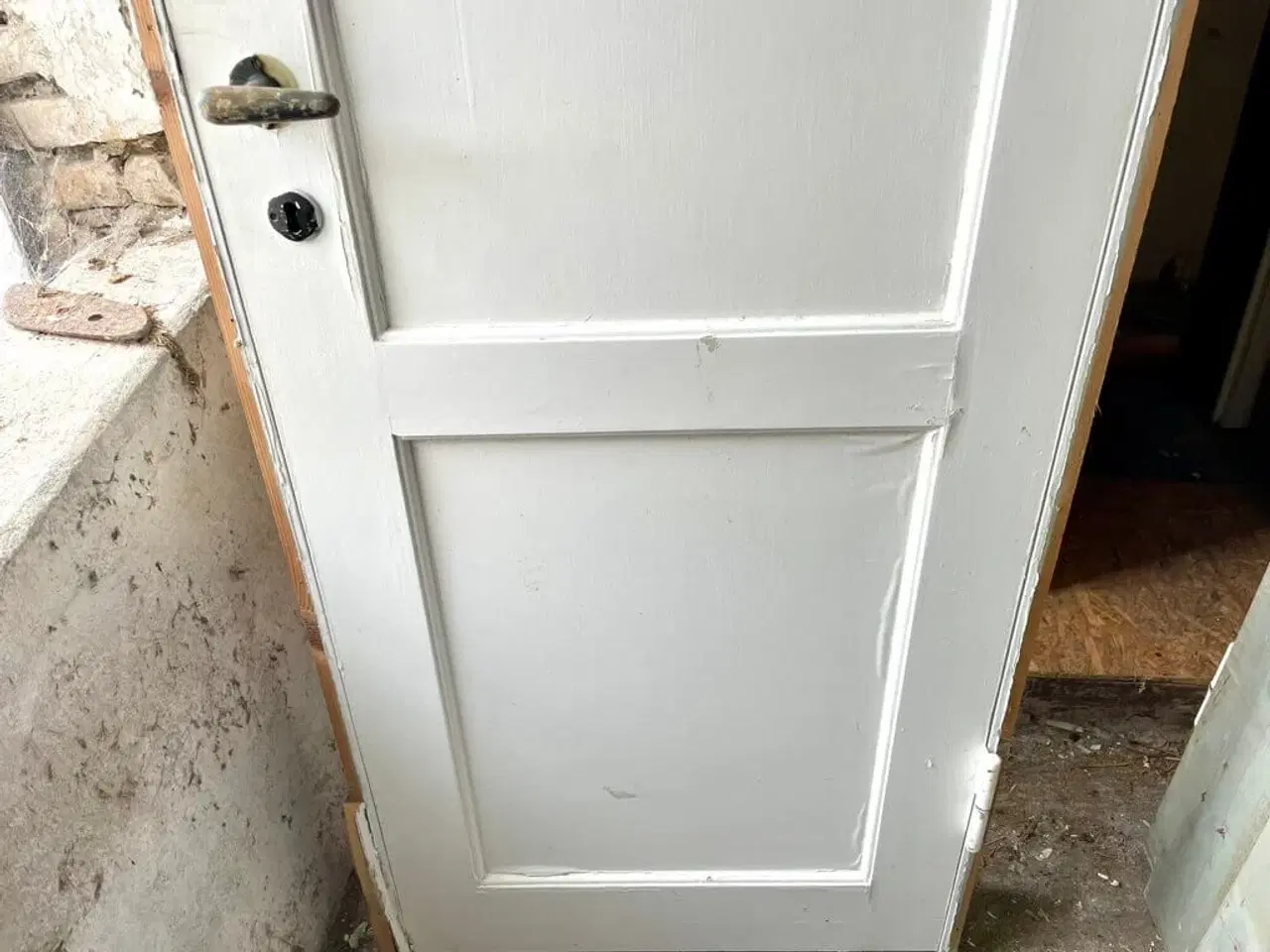 Billede 3 - Smal, højrehængt fyldningsdør m. karm