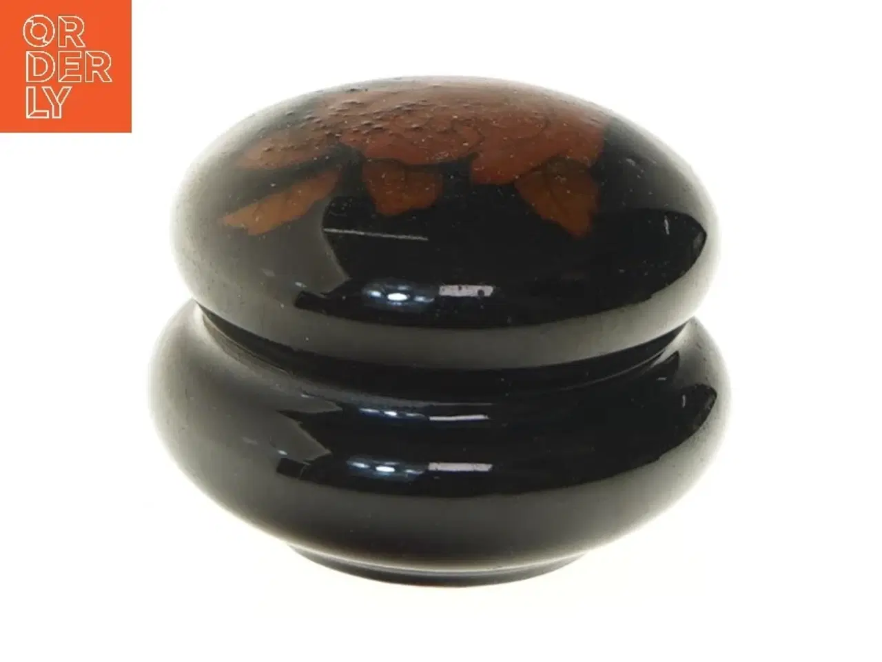 Billede 1 - Lille dekorativ beholder med låg (str. 6,5x9 cm)