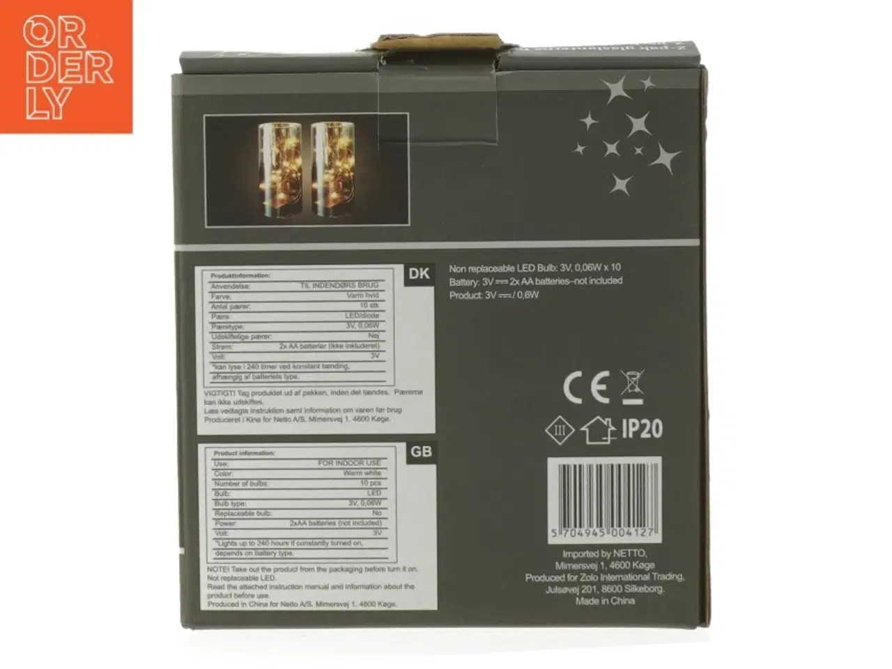 Billede 3 - 2-pak glaslanterne med LED fra Netto (str. 15 cm. 2 styk)