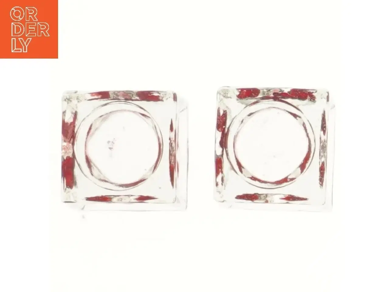 Billede 3 - Glas fyrfadsstager med hjerte (str. 5,5x5,5x5,5 cm)