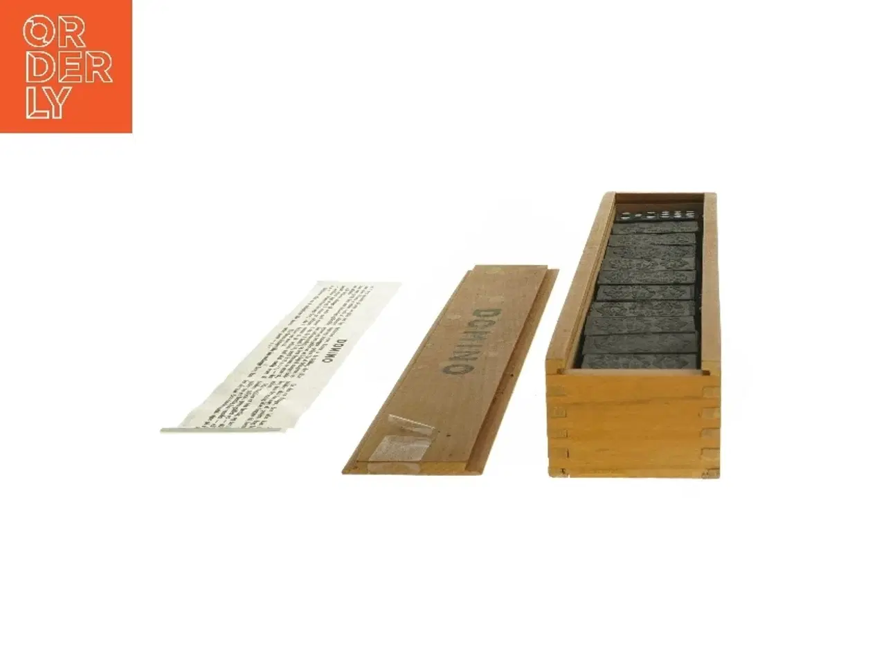 Billede 3 - Gammelt Domino spil i trææske (str. 27x6x4,5 cm)