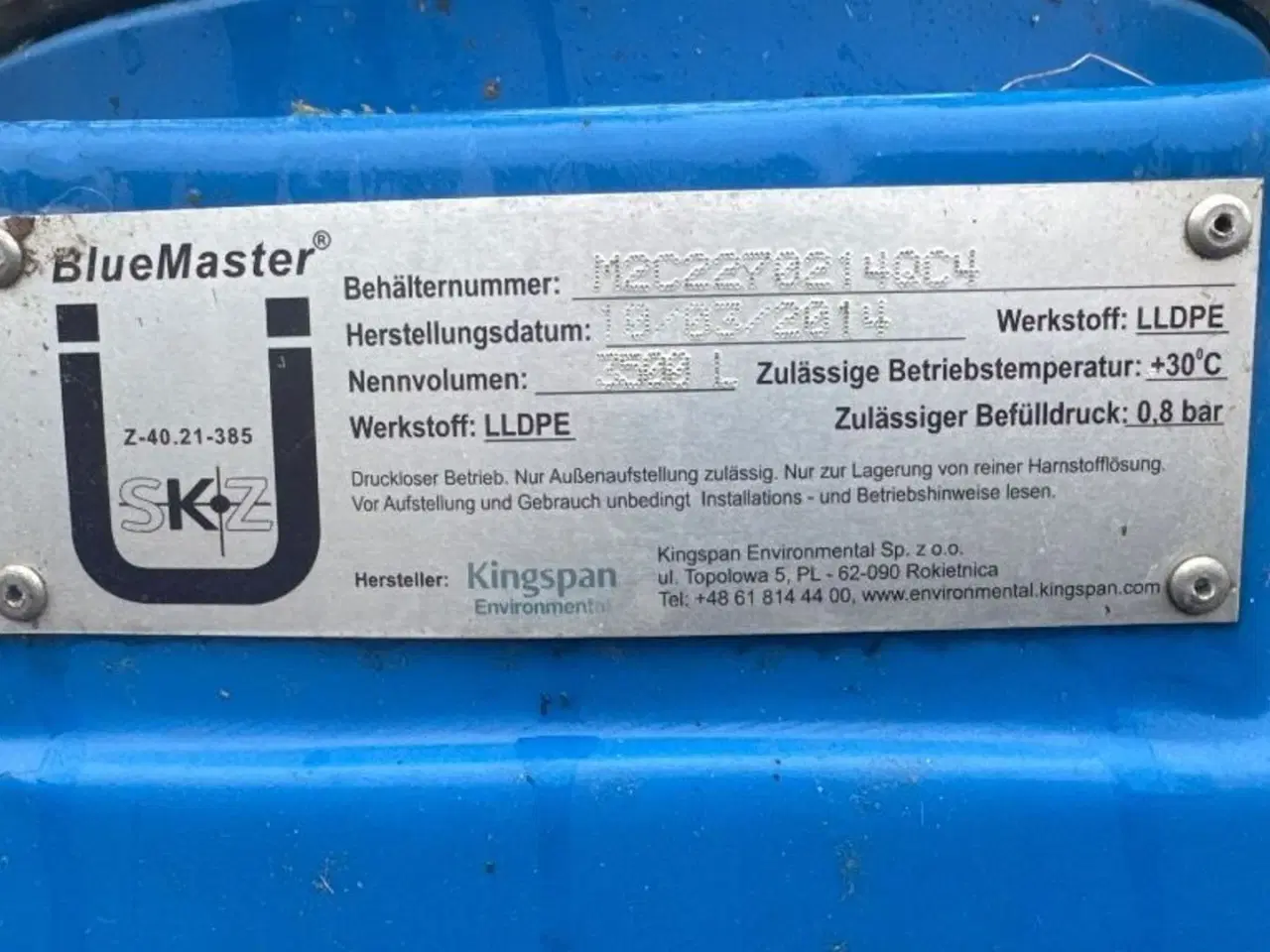 Billede 5 - Bluemaster Light 3500L Adblue tank med pumpe