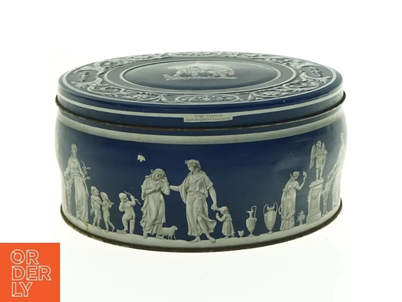 Billede 1 - Dekorativ dåse i Wedgwood-stil (str. Diameter 21 cm h 10 cm)