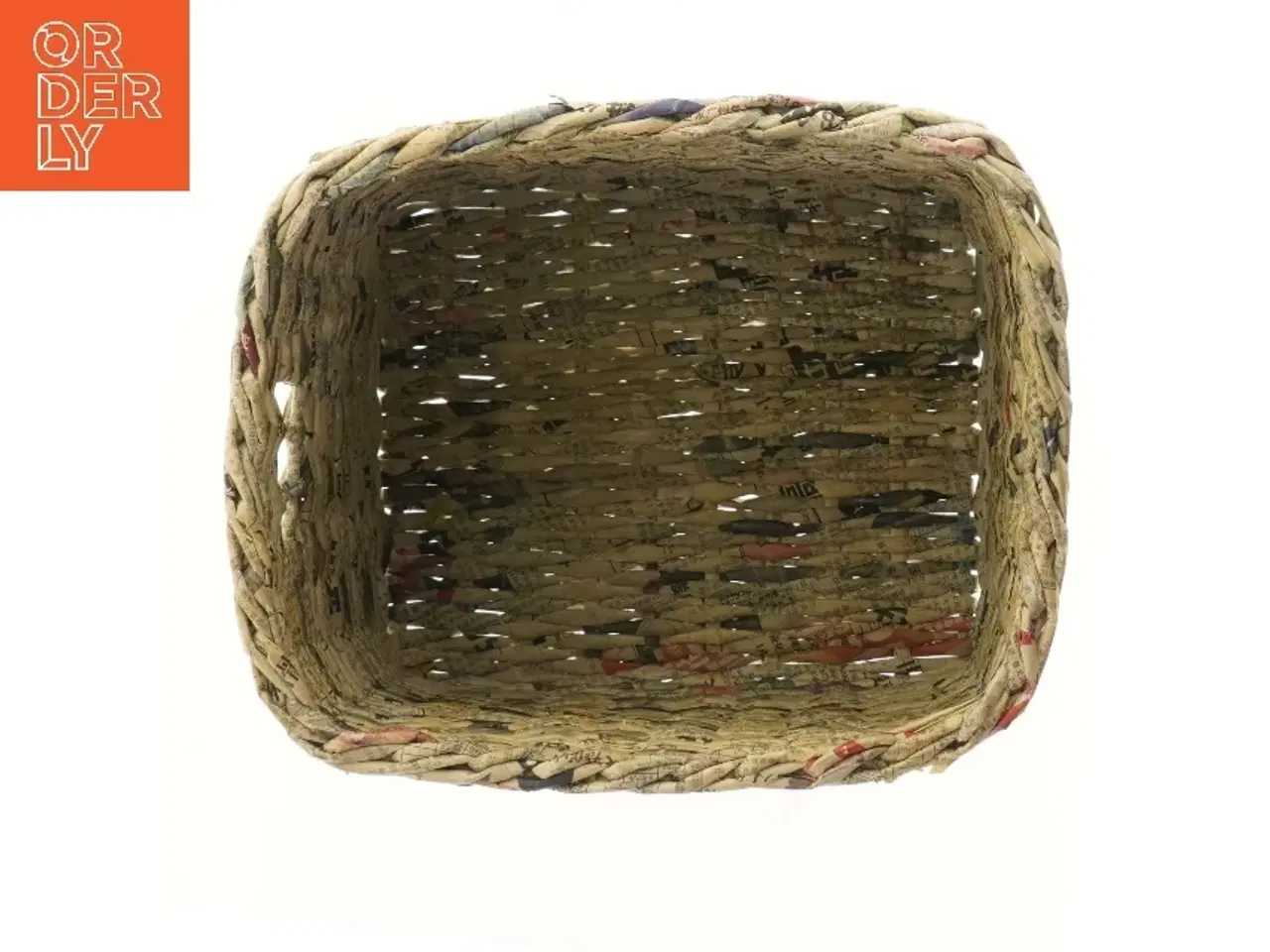 Billede 2 - Flettet kurv af avispapir (str. 29x22x23 cm)