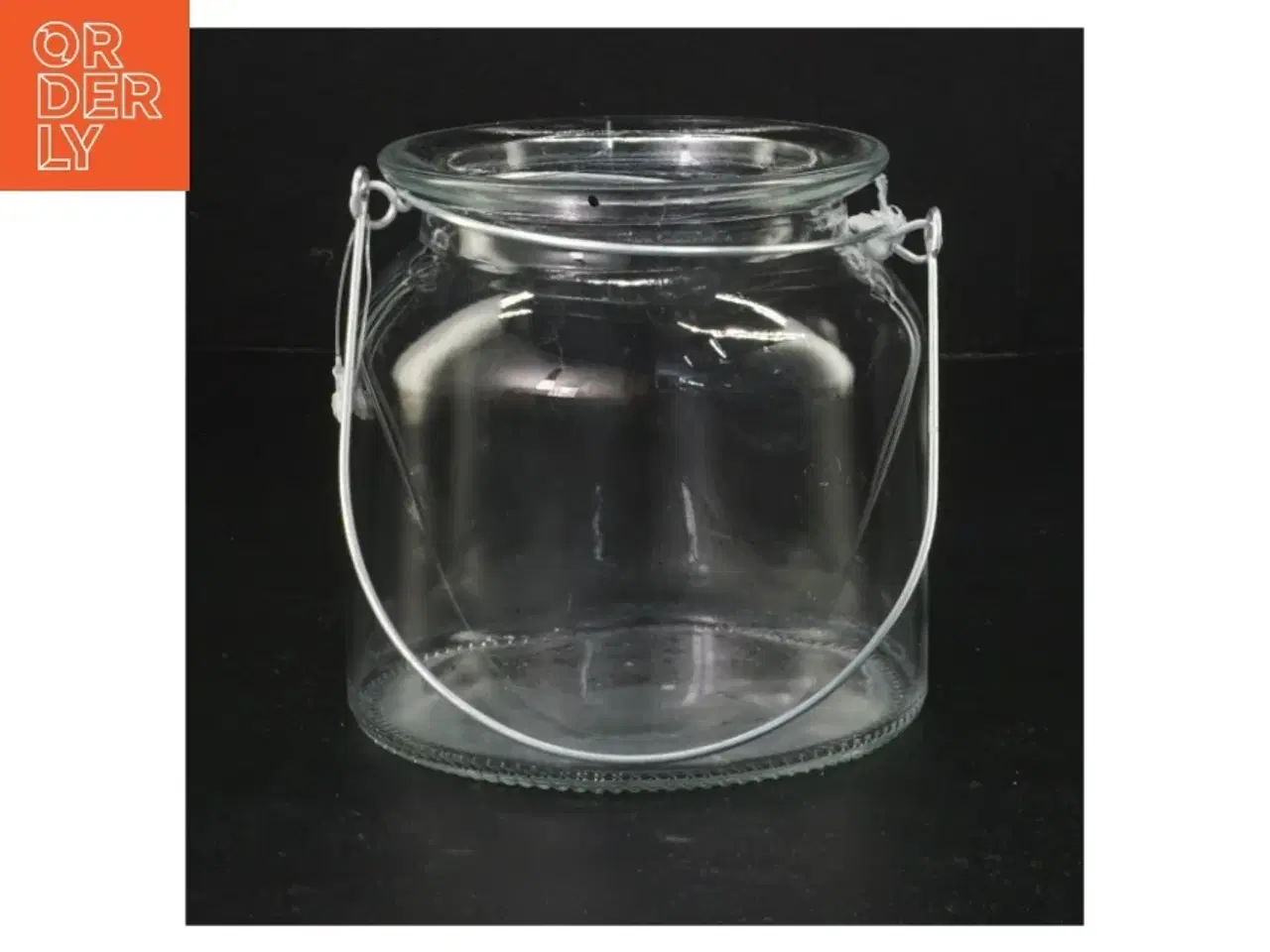 Billede 2 - Glaslysestage/lanterne med hank (str. 11 cm)