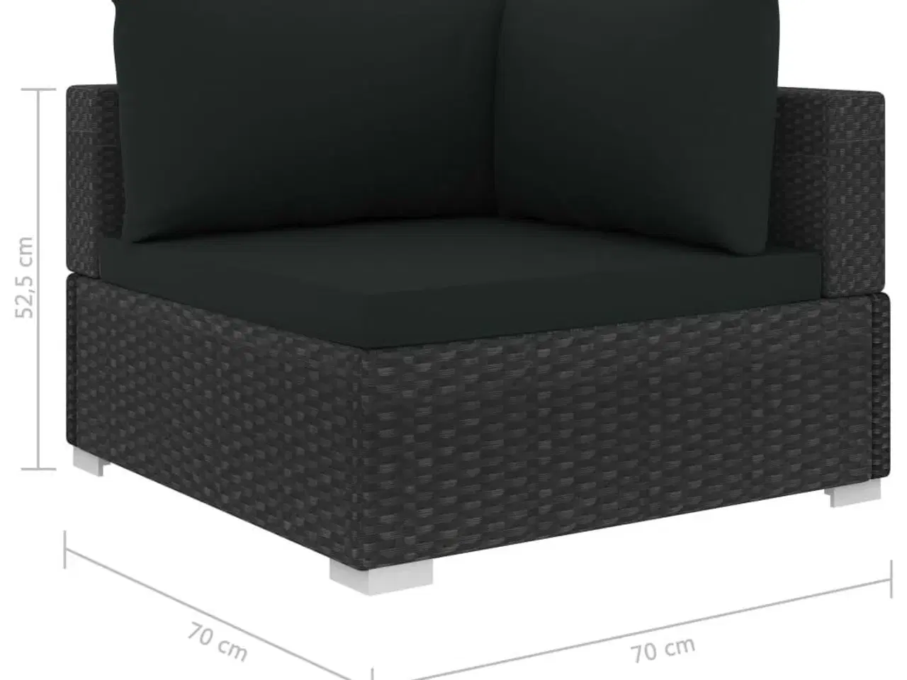 Billede 8 - Haveloungesæt 5 dele med hynder polyrattan sort