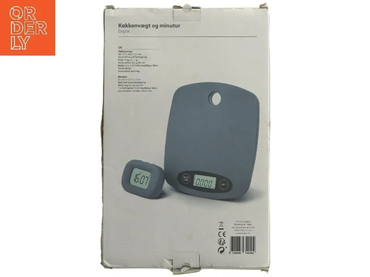 Billede 3 - Digital køkkenvægt og minutur (str. 17x19,5 & 8,5x6 cm)
