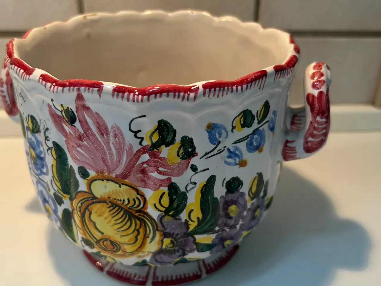 Billede 1 - RETRO urtepotteskjuler med blomster deco.