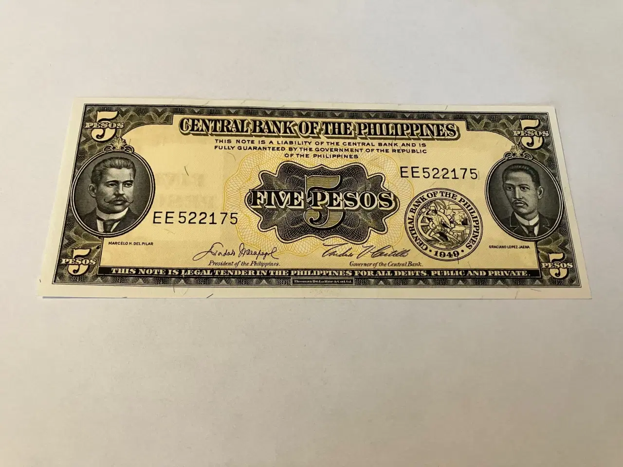 Billede 1 - 5 Pesos Philippines 1949