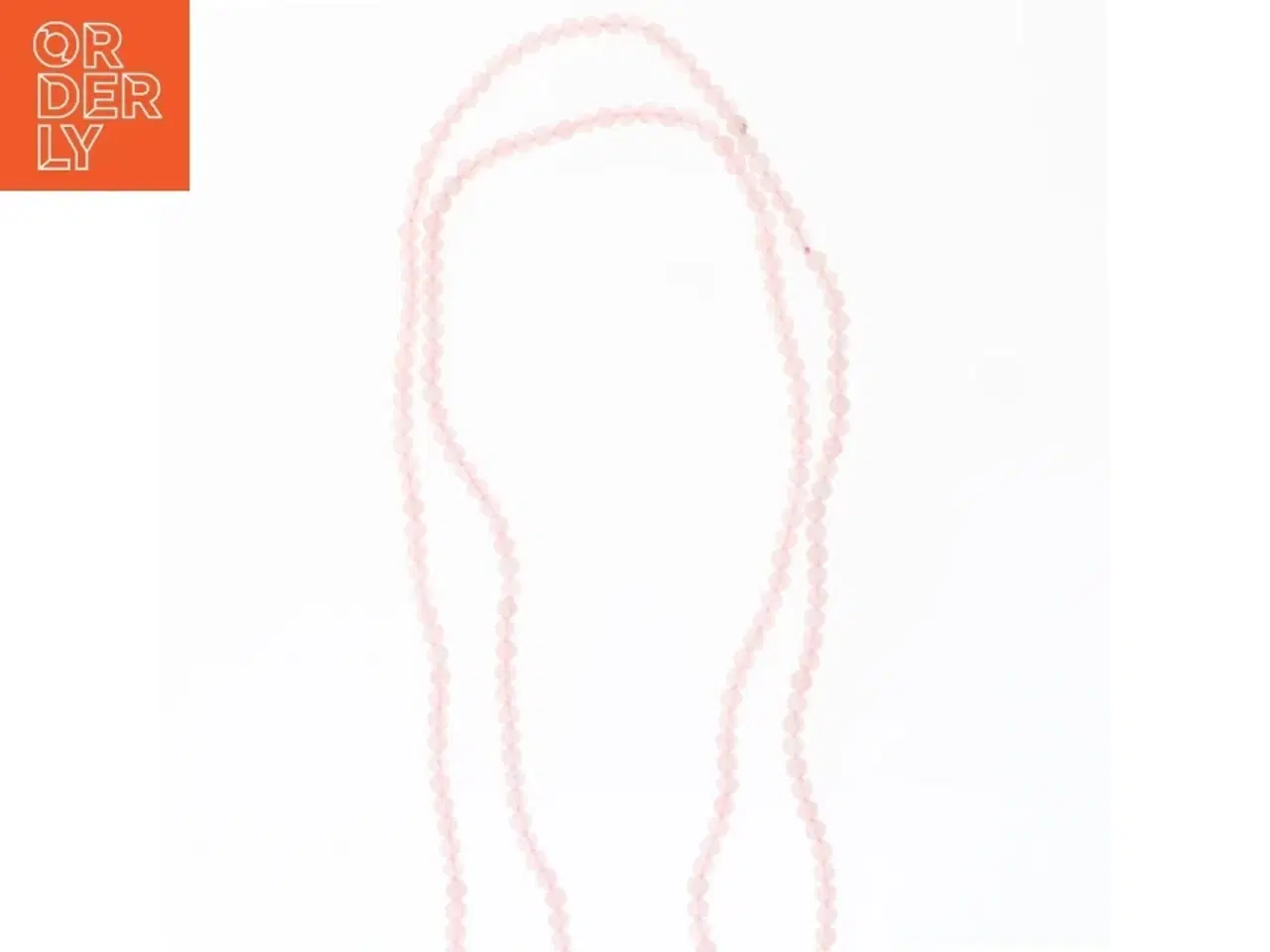 Billede 1 - Rosa kvartshalskæde (str. 88 cm)