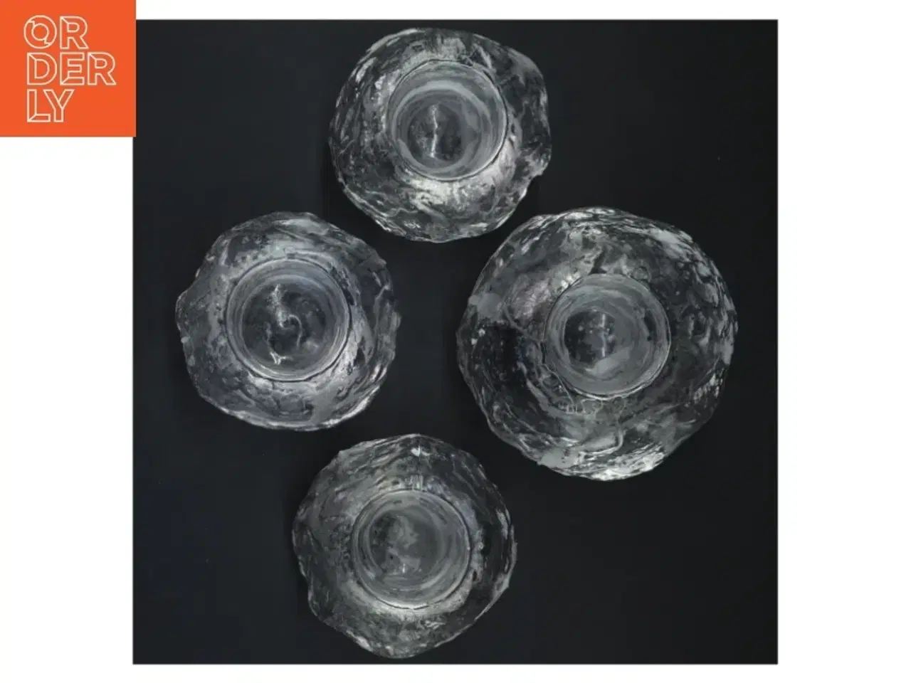 Billede 2 - Isformet lysestager i glas (str. Ø 8 cm og Ø 6 cm)