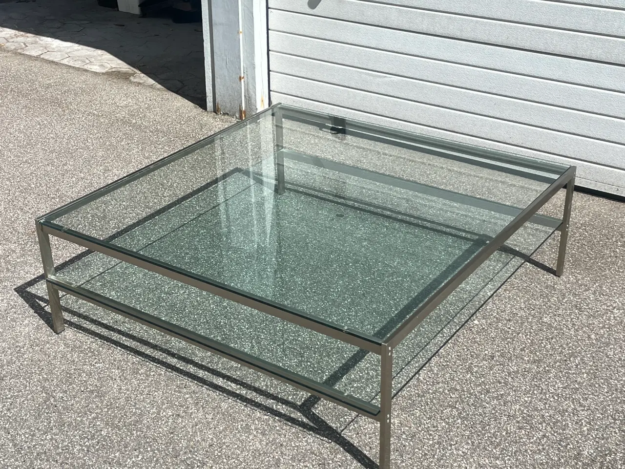 Billede 4 - Kvadratisk glas sofabord med aluminiumsstel
