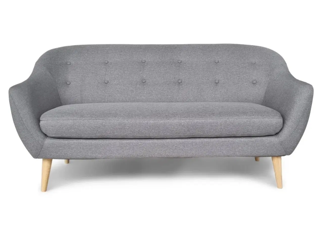 Billede 2 - Grå tekstil sofa med træben