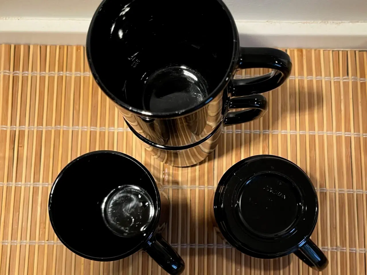 Billede 2 - 4 Vintage IKEA sort glas krus - model 18314