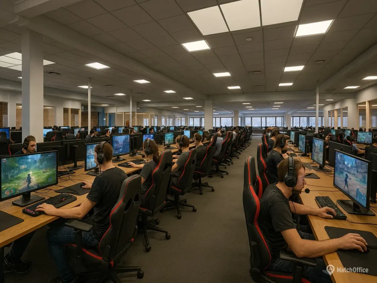 Billede 9 - Suveræn Beliggenhed – Showroom. Klinik, Butik, Gaming, Kontor mm. – Stort åbent areal i midten og mindre cellekontorer i glas.