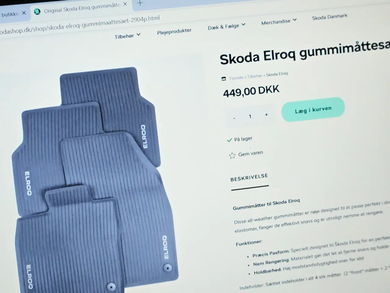 Billede 1 - Gummimåtter til Skoda Elroq