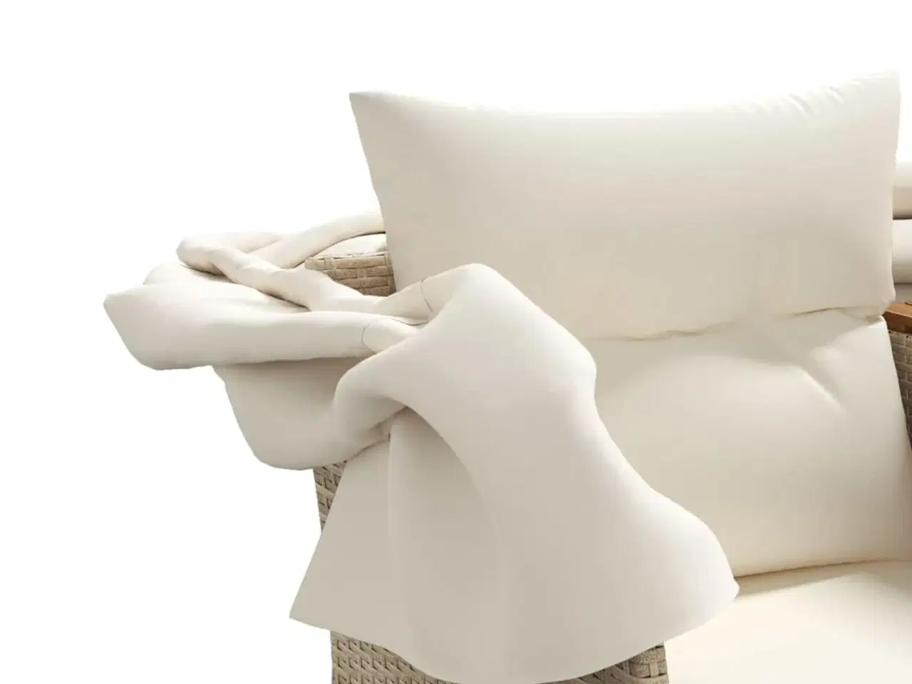 Billede 9 - 2-personers havesofa med baldakin og skamler polyrattan beige