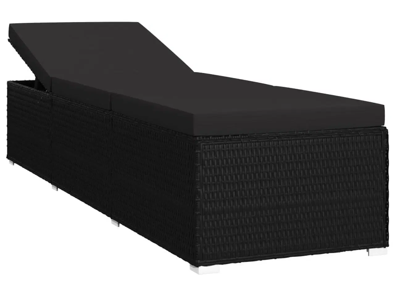 Billede 2 - Liggestol med hynde polyrattan sort