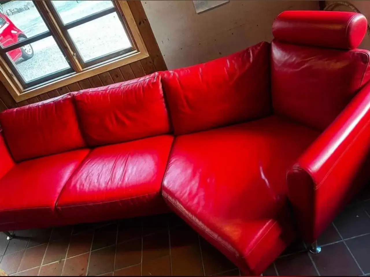 Billede 1 - Læder sofa