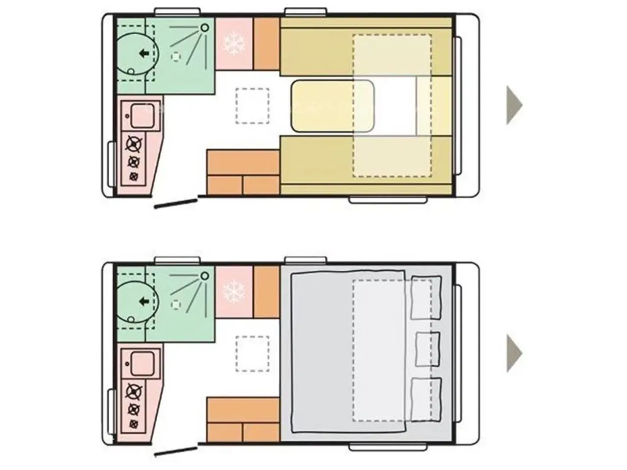 Billede 7 - 2023 - Adria Action 391 LH   Adria Action 391 LH – Kompakt designvogn med batteripakke &amp; Kampa lufttelt