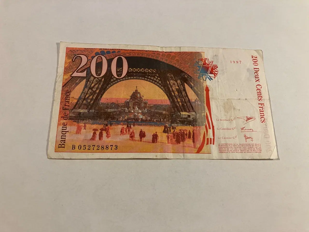 Billede 2 - 200 Francs France 1997 - Bemærk huller