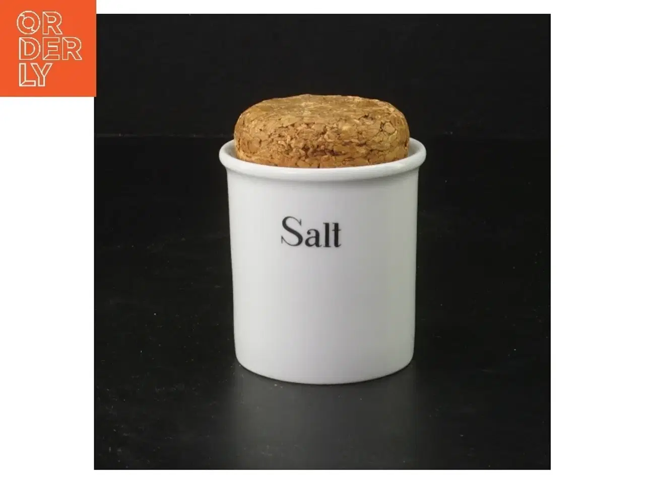 Billede 1 - Keramisk saltkar med korklåg fra Studio (str. 9 cm)