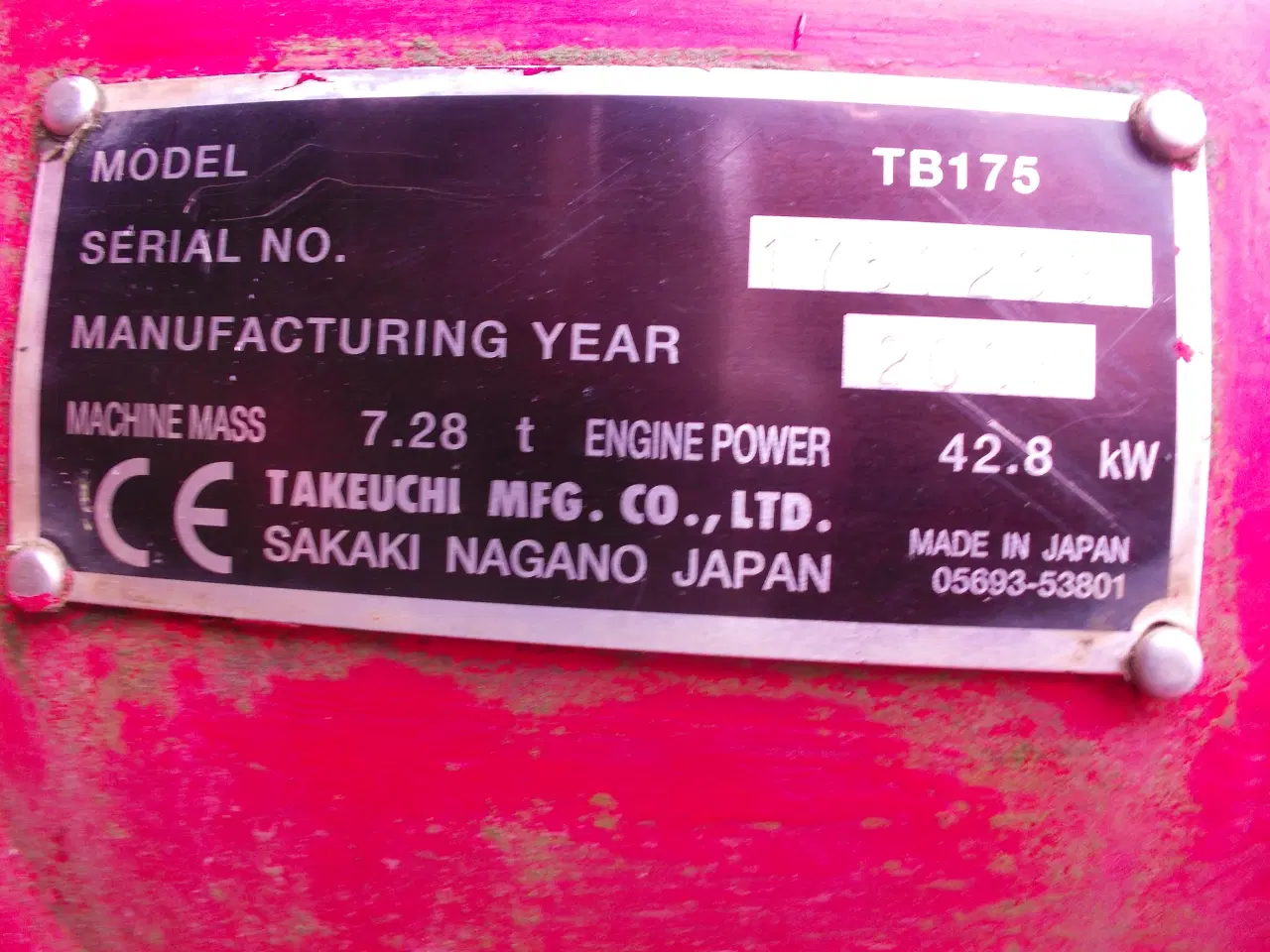 Billede 2 - Takeuchi TB 175 – Årg. 2004 – Timer: 8.627 Time