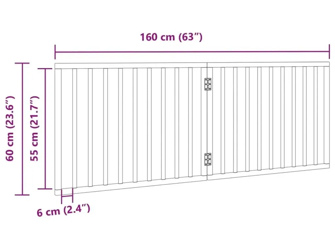 Billede 9 - Hundegitter foldbart 2 paneler hvid 160 cm poppeltræ