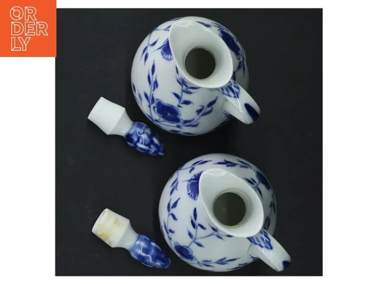 Billede 5 - 2 stk mussemalet 197/391 oli/eddike kander Porcelænsflasker med låg fra Royal Copenhagen (str. 15 cm)