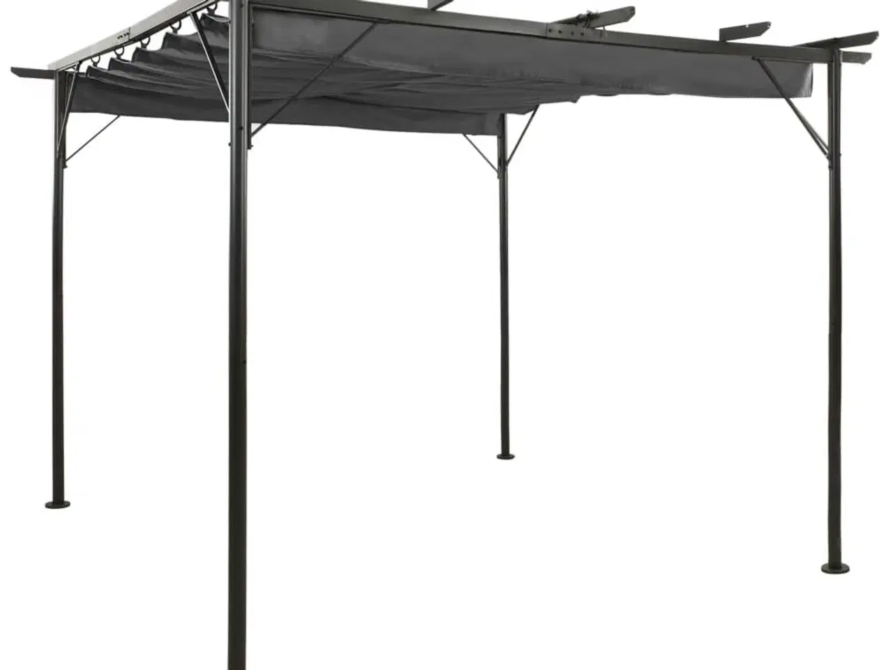 Billede 1 - Pergola med sammenrulleligt tag 3x3 m 180 g/m² antracitgrå