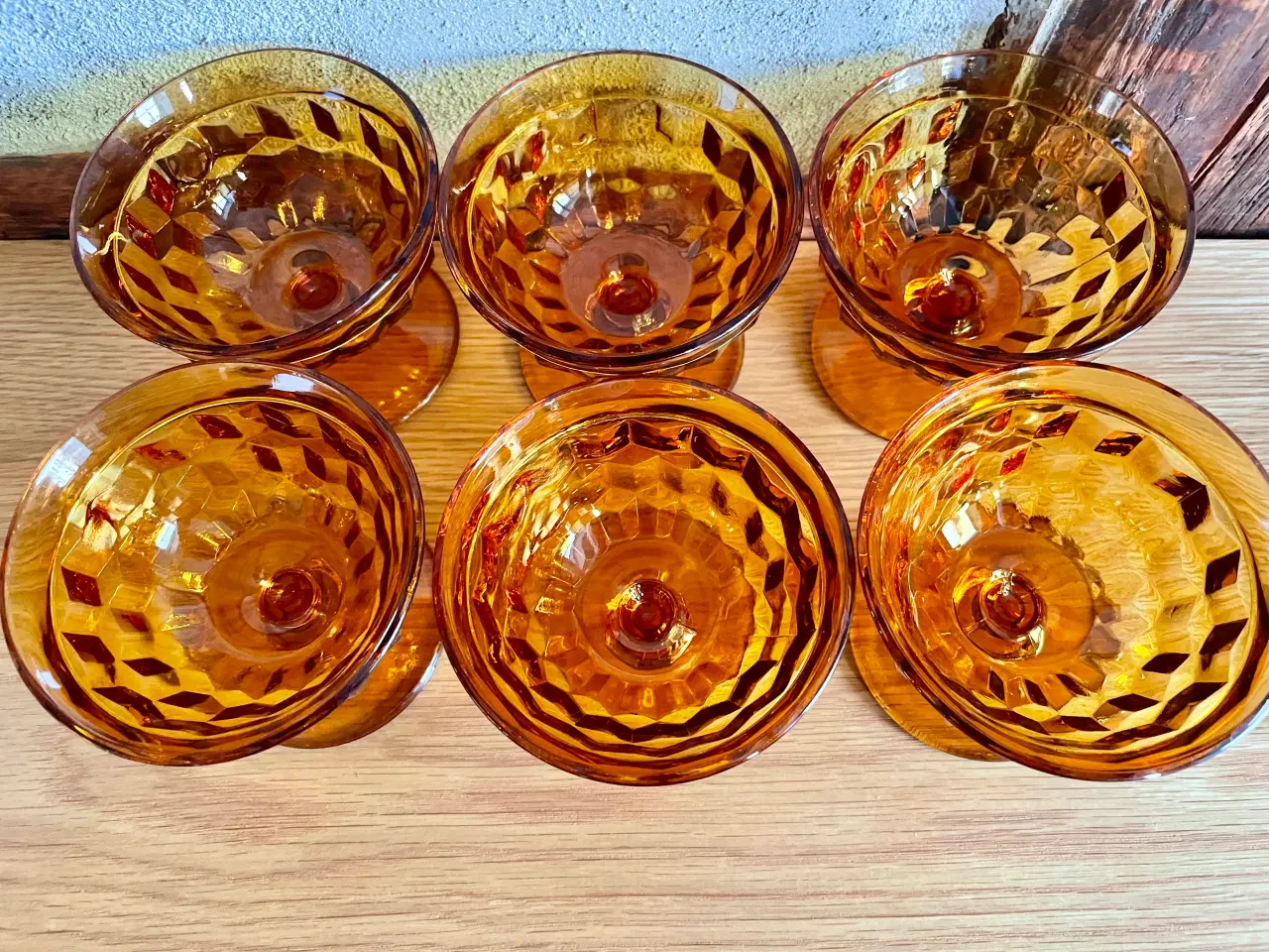 Billede 3 - Dessert glas 6stk. rav farvet