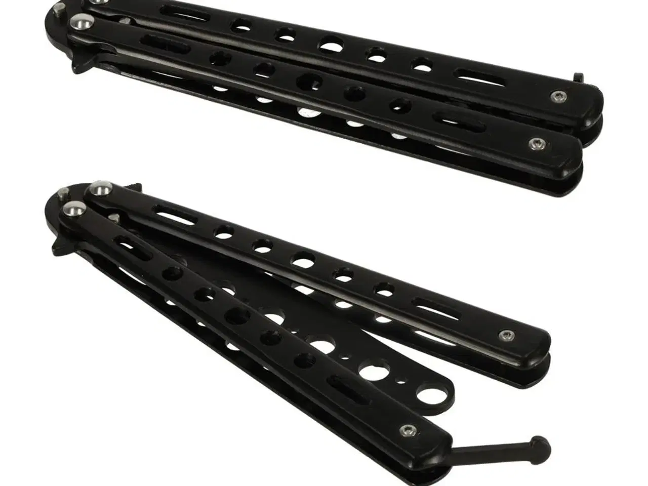 Billede 4 - Trænings-butterflykniv – stump øvekniv i metal (10 cm klinge)