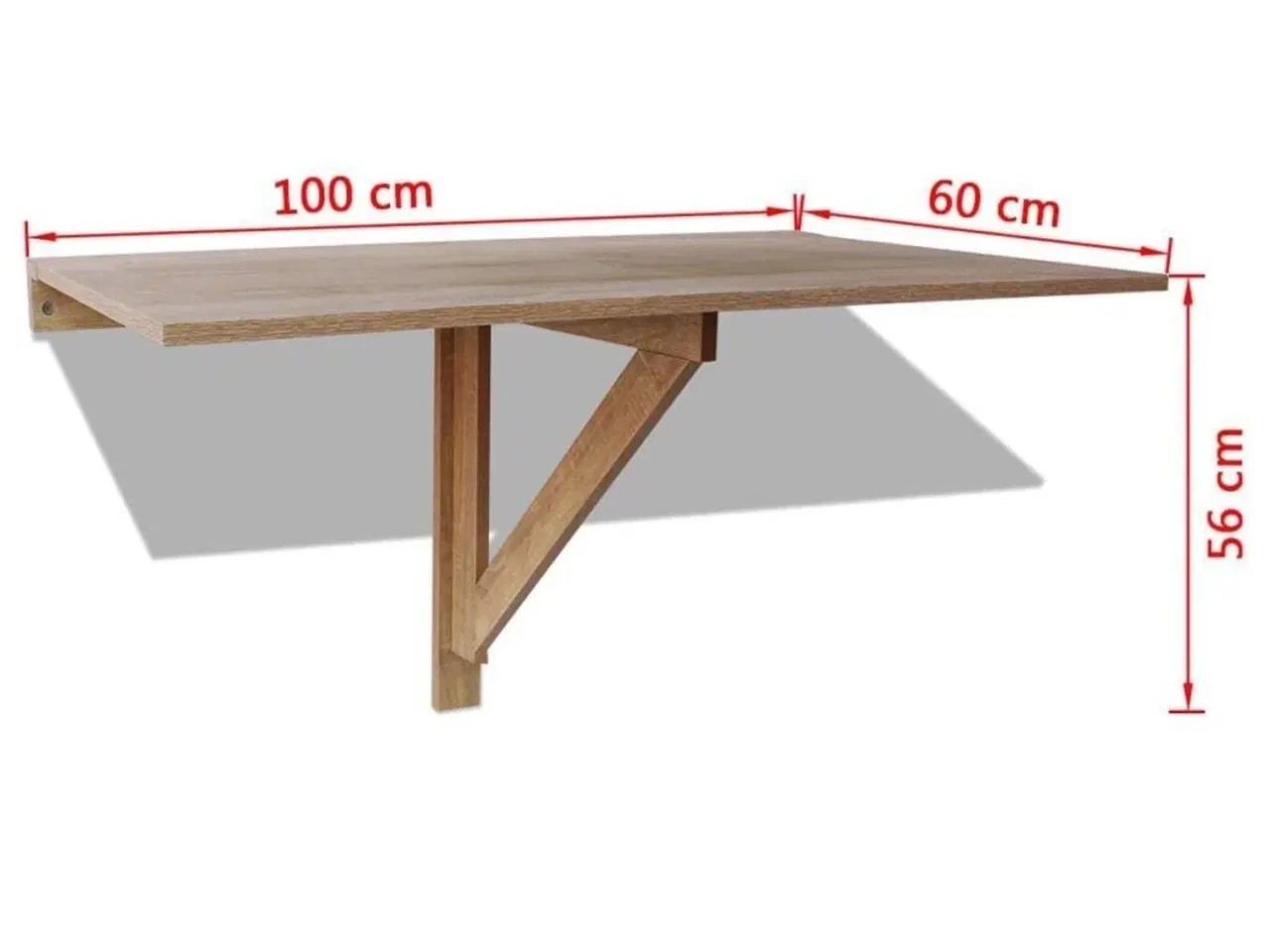 Billede 6 - Foldbart vægbord 100x60 cm egetræsfarve